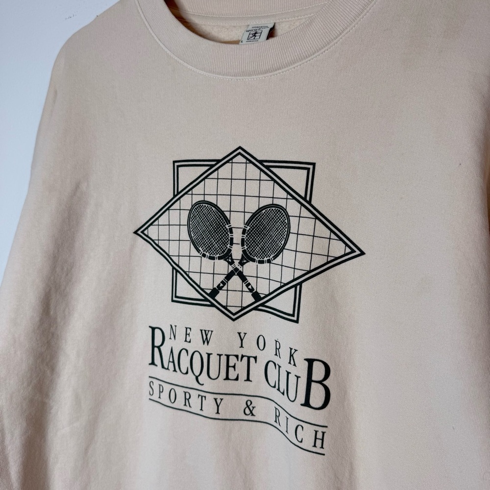 SSENSE Sporty & Rich Racquet Ball Club NY Crewneck size large - Picture 6 of 7